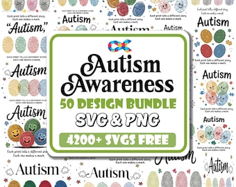 Autismus Bewusstsein SVG Bundle: Liebe & Unterstützung Designs (Digitaler Download)