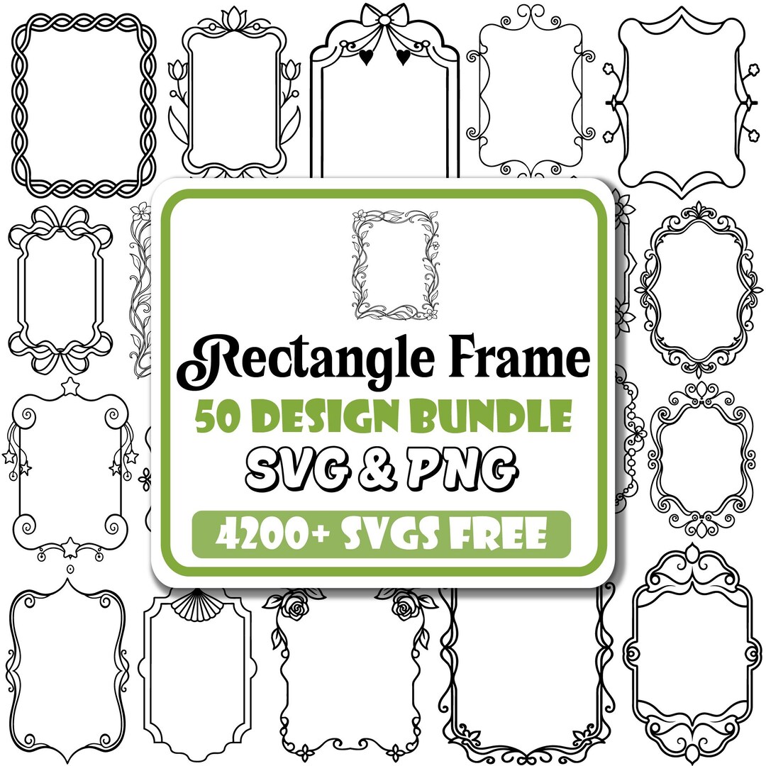 Rectangular Frame SVG Bundle: Elegant & Vintage Photo Frame Designs ...