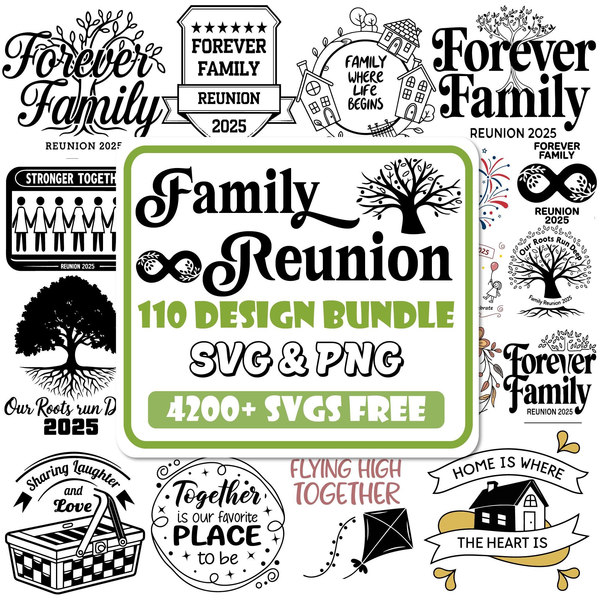 Family Reunion SVG Bundle: Shirt, Tree, Vacation Designs (cricut Files ...
