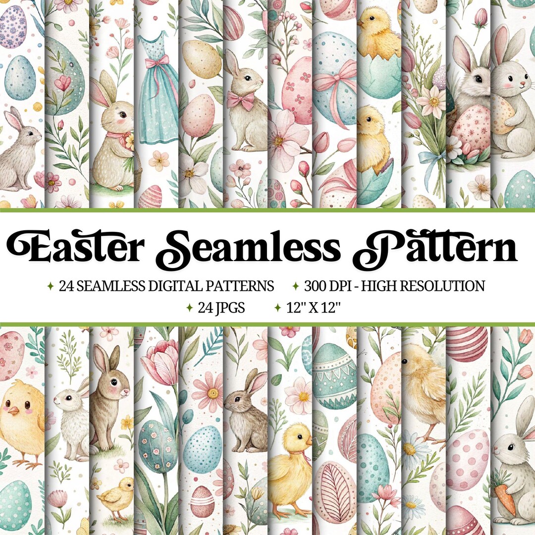 Easter Seamless Pattern Bundle |printable Digital Pattern |easter ...