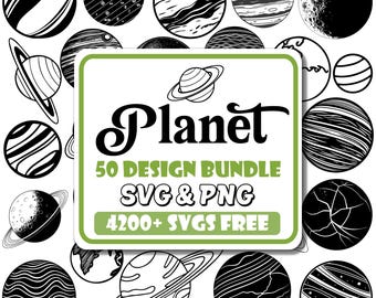 Pacchetto SVG Pianeti / Grafica vettoriale spaziale (Download digitale)