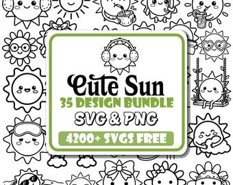 Cute Sun SVG Bundle |Cute Sun Outline Svg |Doodle Sun Svg |Sunshine Svg |Playful Sun Svg |Sunset Svg |Summer Sun Svg |Sun Face |Smiling Sun