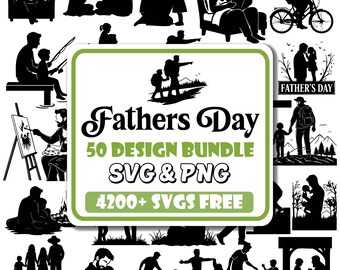 Paquete de siluetas SVG para el Día del Padre / Padres e hijos SVG / Niños juguetones SVG / Silueta de papá SVG / Silueta de niños SVG / Amor entre padre e hijos SVG