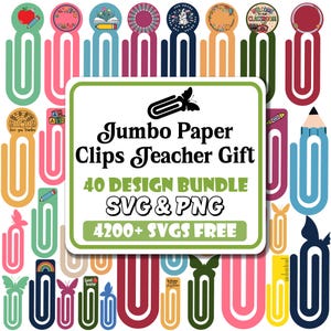 Jumbo Paper Clips SVG Bundle |Teacher Gift Svg |Personalized Paper Clips |Daycare Worker Svg |School Desk Accessories Svg |Fun Gift Ideas