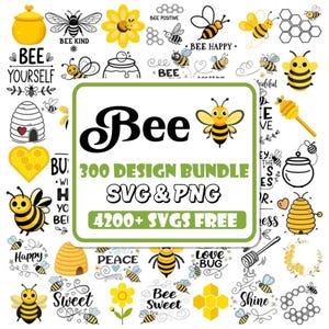 Paquete de Svg de abeja / Svg de abeja de miel / Svg de miel / Abeja linda / Abeja peluda / Svg de abeja reina / Svg de panal / Svg de abeja de jardín / Svg de amante de las abejas / Svg con temática de abejas /