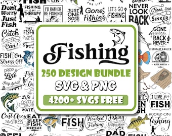Fishing SVG Design Bundle | Bass, Boat, Fisherman (Digital Download)