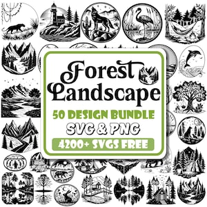 Forest Landscape Svg Bundle |Adventure Svg |Outdoor Svg |Forest Silhouette |Wildlife Svg |Mountain Svg |Forest Scene Svg |Nature Scene Svg
