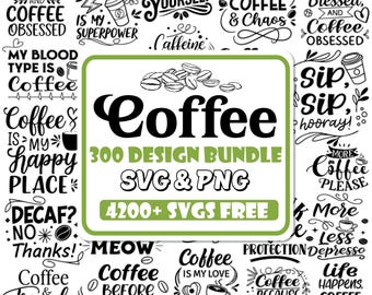 Coffee SVG Bundle: Funny Quotes, Mugs, Shirts (Digital Download)