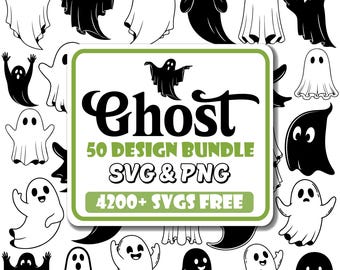 Retro Ghost SVG Bundle | Spooky Season, Halloween (Digital Download)
