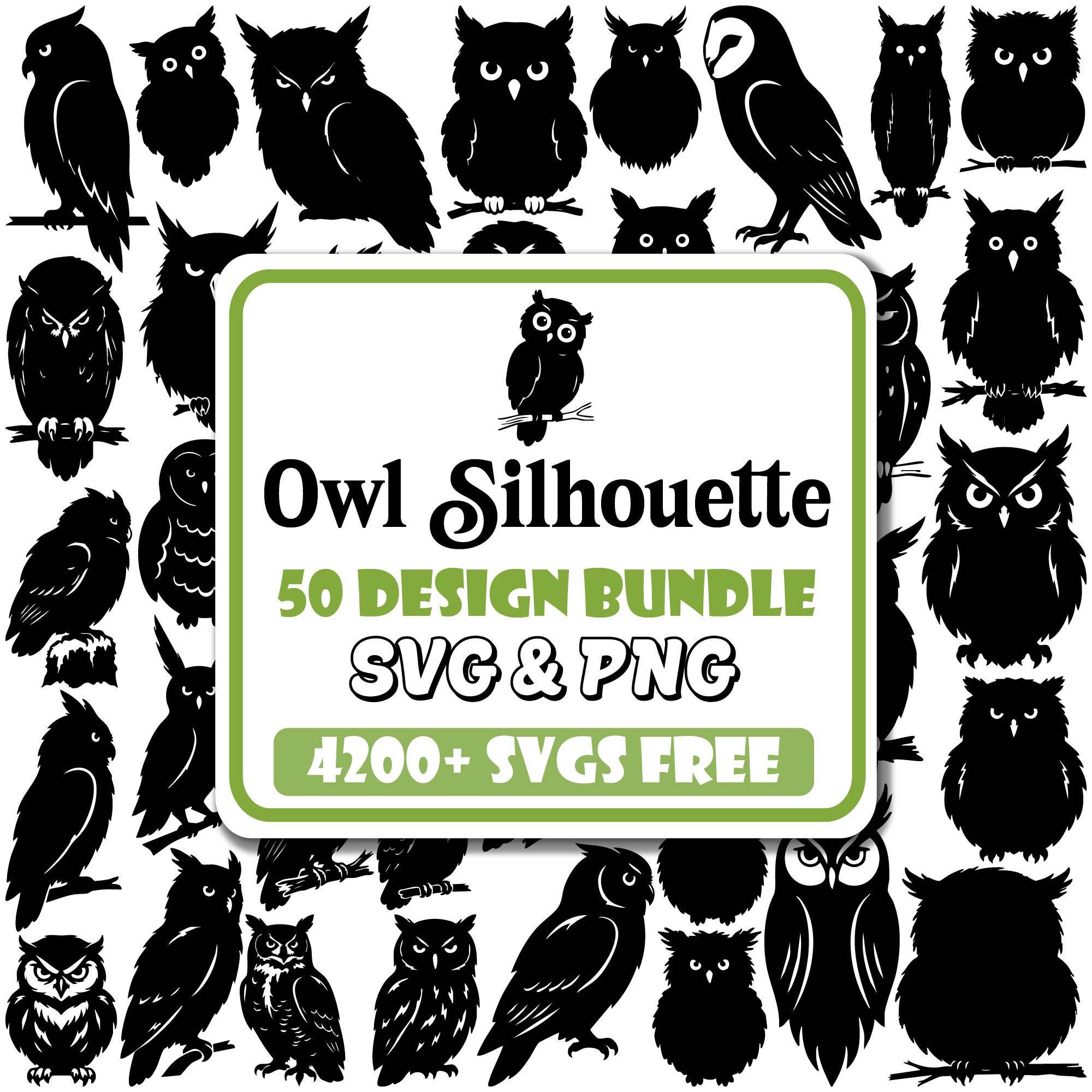 Owl Silhouette SVG Bundle |Owl Bird Svg |Owl Head Silhouette Svg |Cute Owl Svg |Bird Lover Svg |Cute