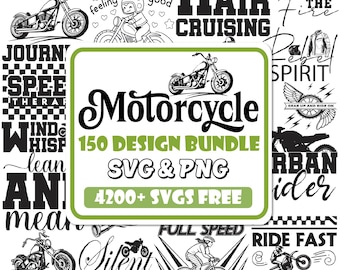 Motorcycle SVG Bundle: Biker Clipart for Cricut & Silhouette (Digital Download)