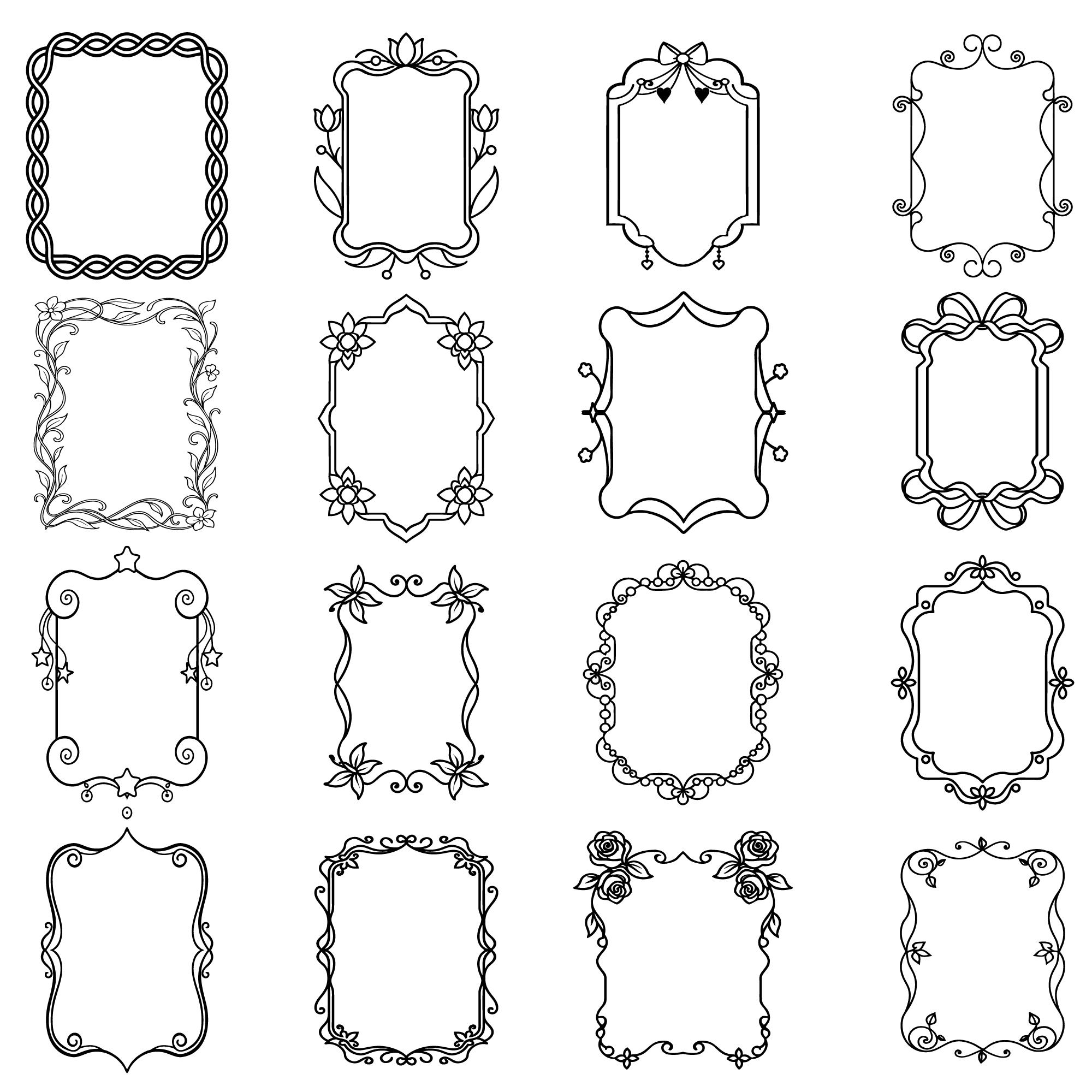 Rectangular Frame SVG Bundle: Elegant & Vintage Photo Frame Designs ...