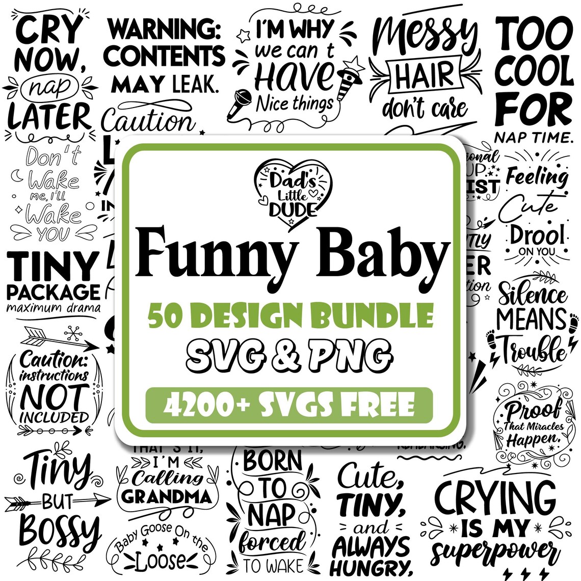 Funny Baby Quotes SVG Bundle: Onesie & Nursery Decor (digital Download ...