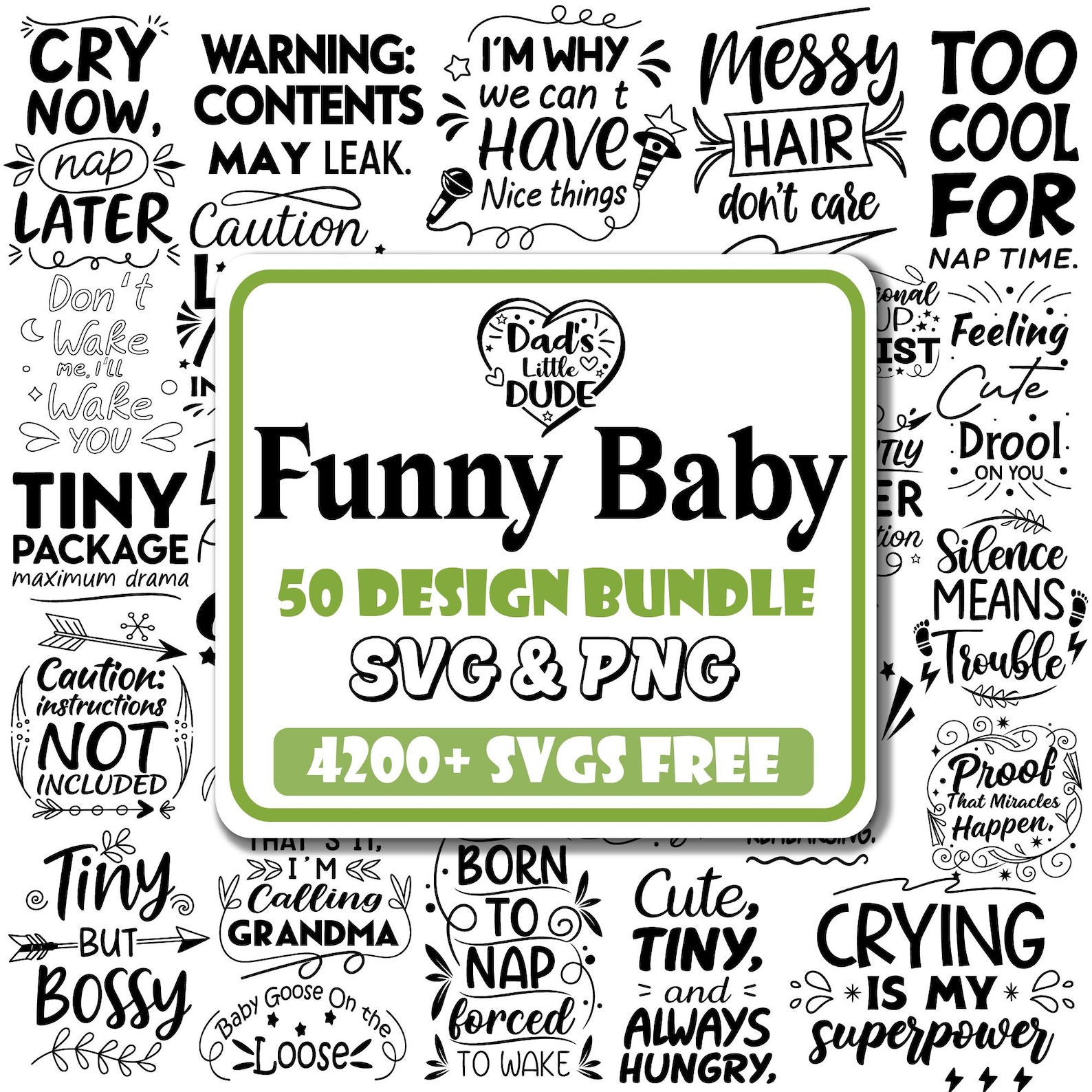 Funny Baby Quotes SVG Bundle: Onesie & Nursery Decor (digital Download ...