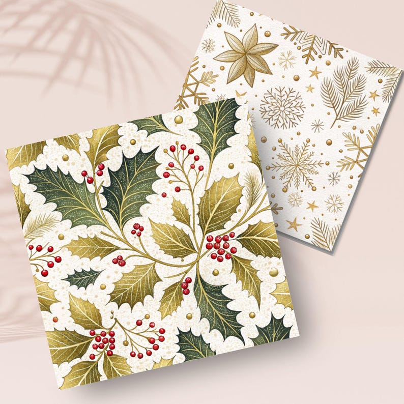 Gold Christmas Seamless Pattern | Holiday Digital Paper (PDF) - Etsy ...