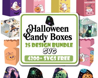 Halloween Candy Box SVG Bundle: Spooky Treat Boxes, Party Favors (Digital Download