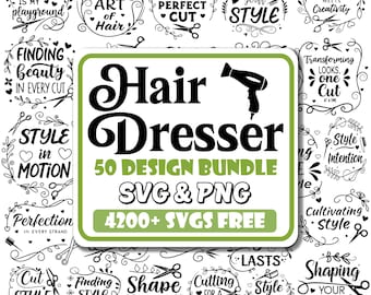 Hairdresser SVG Design Bundle: Salon Decor, Hairstylist Gifts (Digital Download)