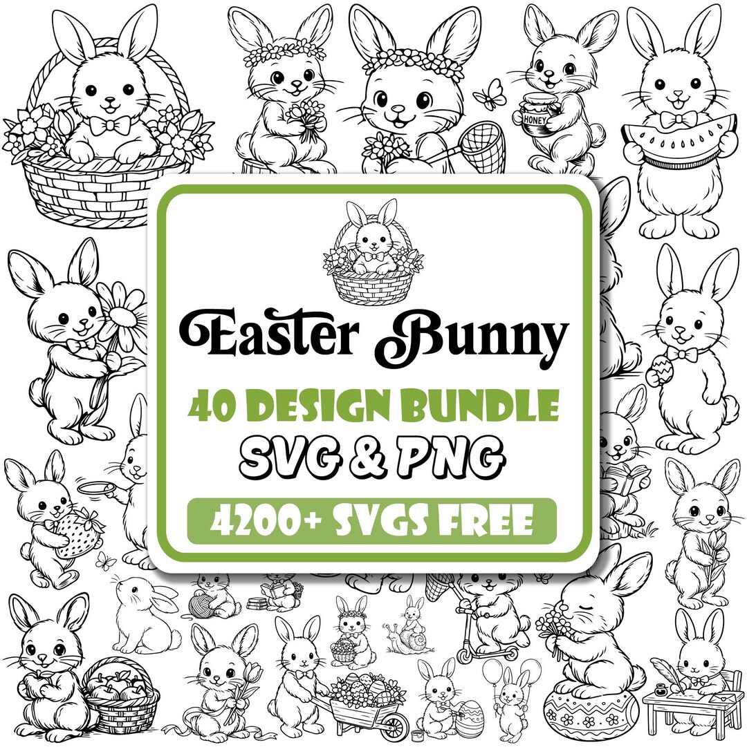 Easter Bunny Svg Bundle |happy Easter Svg |cute Bunny Svg |easter Bunny ...