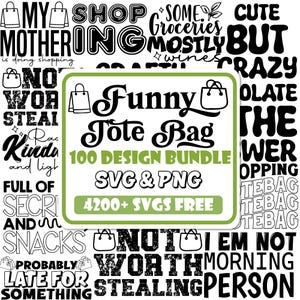 Funny Tote Bag Quotes SVG Bundle (Digital Download)