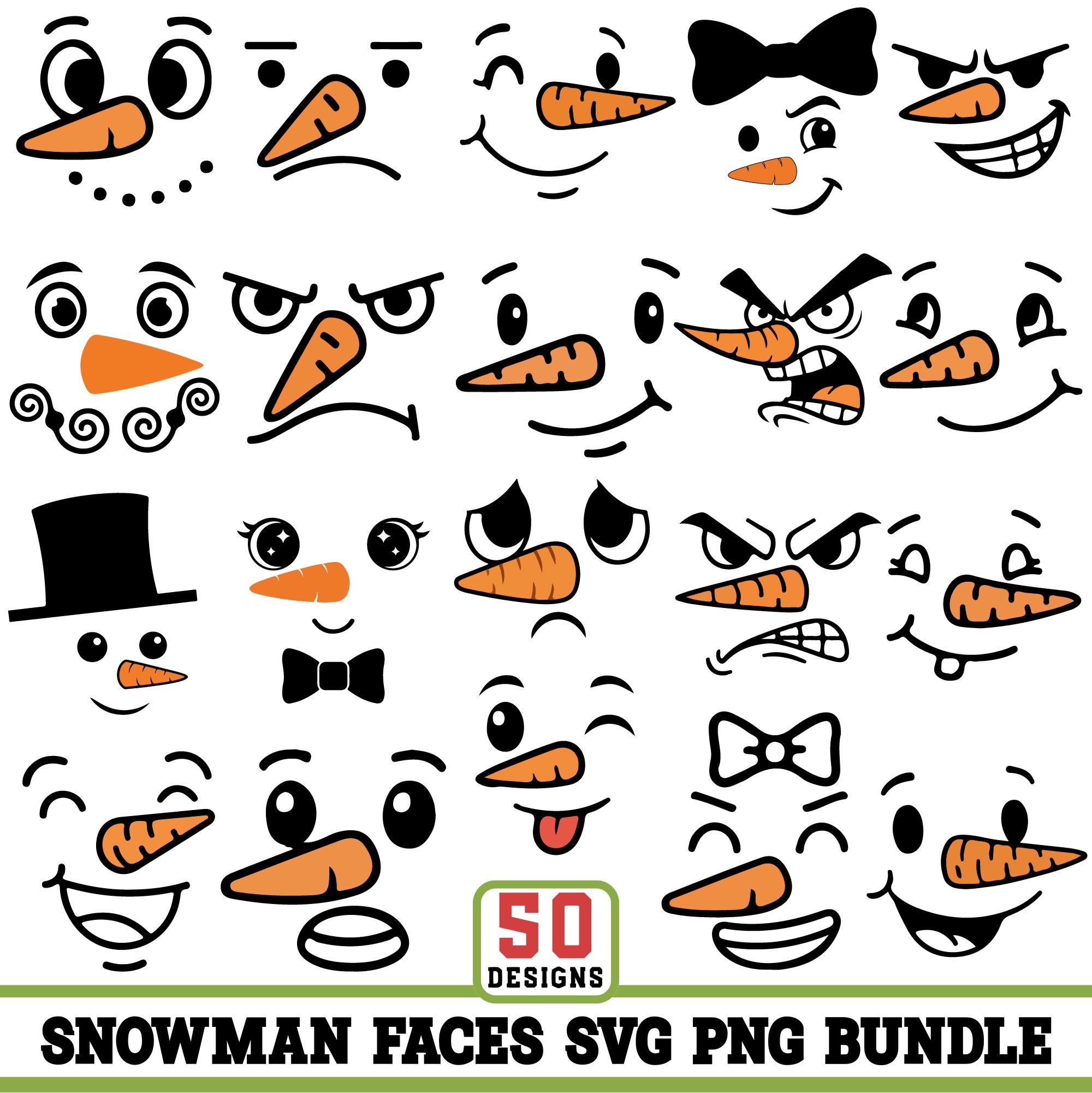 Snowman Faces SVG Bundle | Winter Holiday Designs (digital Download) - Etsy