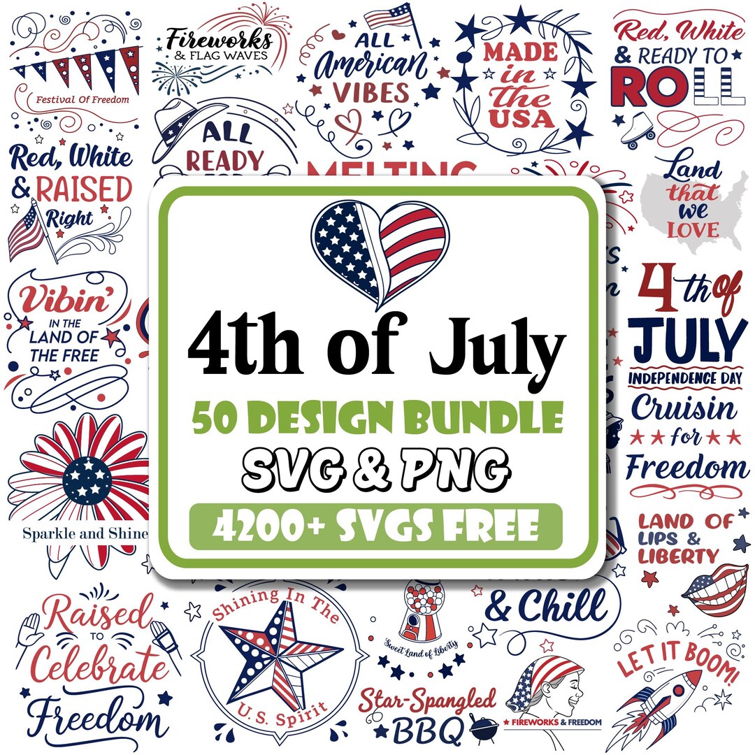 4th of July SVG Bundle: USA Independence Day Designs (digital Download ...