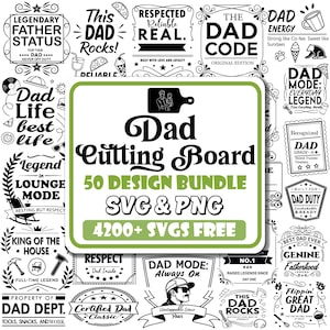 Paquete SVG de tabla de cortar para papá: Decoración de cocina, frases divertidas (descarga digital)