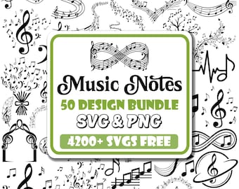Music Notes SVG Bundle: Guitar, Treble Clef, Musical Clipart (Digital Download