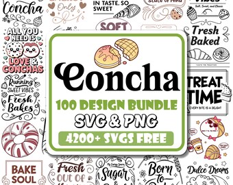 Concha SVG Bündel | Mexikanisches süßes Brot Clipart (digitaler Download)