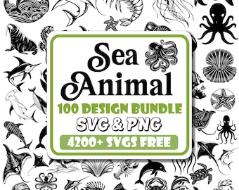 Sea Animals SVG Bundle: Marine Life Designs (Digital Download)