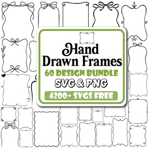 Hand Drawn Frames SVG Bundle: Vintage Sketch Borders (Digital Download