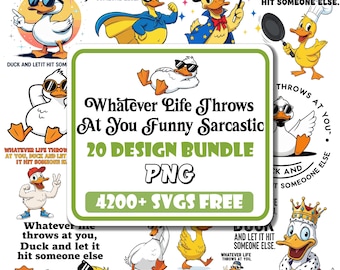 Funny Sarcastic Duck PNG Bundle | Witty Quotes (Digital Download)