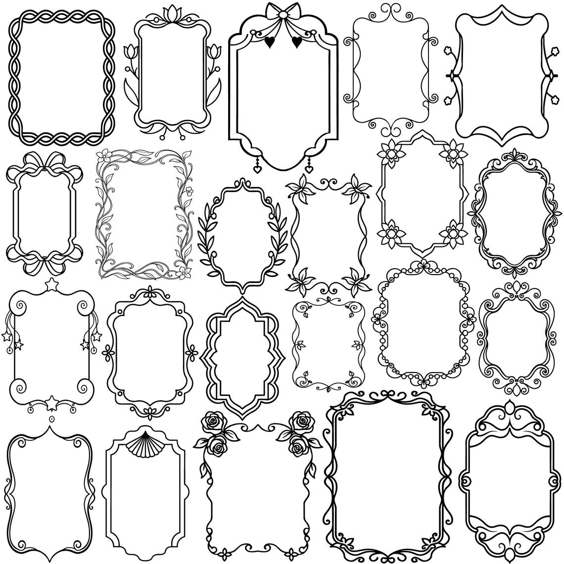 Rectangular Frame SVG Bundle: Elegant & Vintage Photo Frame Designs ...