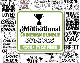 Motivational Quotes SVG Bundle | Self-Love, Positive Affirmations (Digital Download)