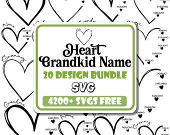 Herz Enkel Name SVG Bundle | Personalisiertes Muttertagsgeschenk (Digitaler Download)