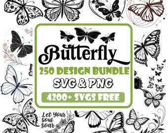 Butterfly SVG Bundle: Papercut Template, Laser Cut File (Digital Download)