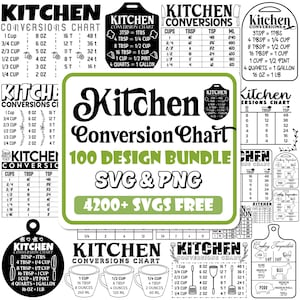 Umwandlungstabelle für Küche und Wohnzimmer Küchen-Chart-Svg | Küchenmaße geschnitten Datei | Küche geschnitten Datei | Küche Png |Küche Spickzettel svg