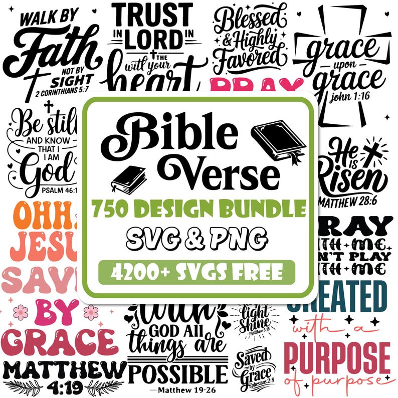 Bible Verse SVG Bundle: Christian Scripture Designs (digital Download ...