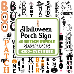 Halloween Porch Sign SVG Bundle: Spooky Season Decor (Digital Download