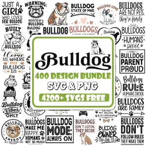 Bulldog SVG Bundle: 400 Designs, Dog Lover Graphics (Digital Download)