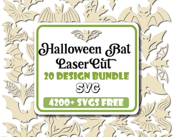 Halloween Laser Bat SVG Bundle: Spooky Silhouette Designs (Digital Download)