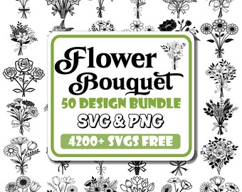 Blumenstrauß-Svg-Bundle | Süßer Blumenstrauß SVG | Wildblumen Strauß SVG | Feldpflanze Hochzeit | Minimalistischer Strauß SVG |