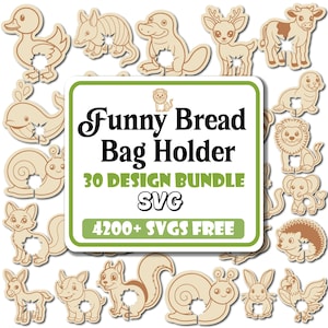 Funny Bread Bag Holder Laser Cut SVG Bundle |Fresh Bread Svg |Kitchen Bag Clip Svg |Bag Clips Svg |Food Bag Holder Svg |Snack Bag Holder Svg