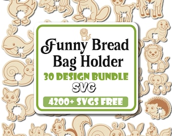 Funny Bread Bag Holder Laser Cut SVG Bundle |Fresh Bread Svg |Kitchen Bag Clip Svg |Bag Clips Svg |Food Bag Holder Svg |Snack Bag Holder Svg