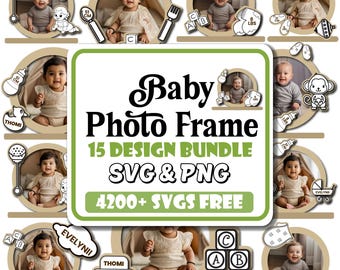 Baby Photo Frame SVG Bundle | Laser Cut Newborn Stats (Digital Download)
