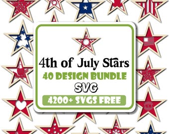 4th of July Stars SVG Bundle | Laser Cut Patriotic Designs (Digital Download)