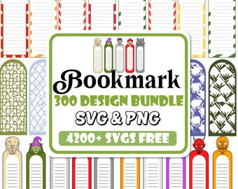 Bookmark SVG Bundle: 300+ Template Designs (Digital Download)