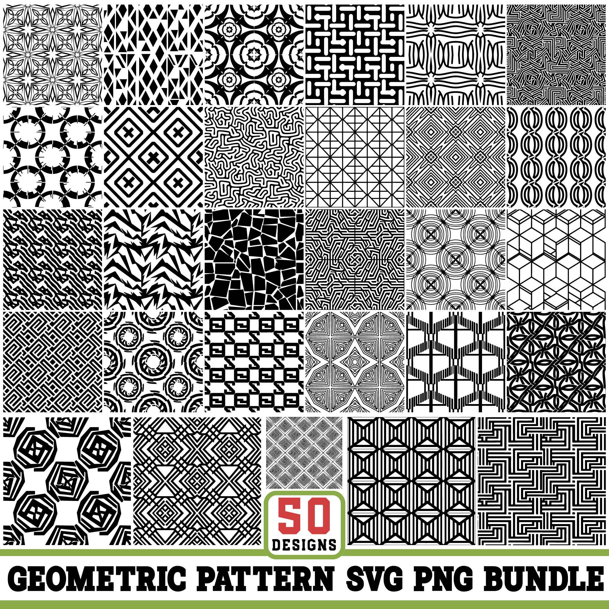 Geometric Seamless Pattern Svg Bundle |lines Geometric Svg |background ...