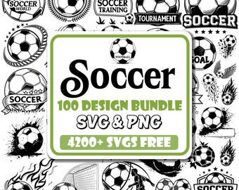 Soccer SVG Design Bundle | Player Silhouettes, General Design for Sublimation (Digital Download)