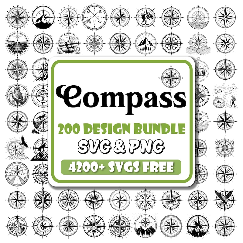 Compass Svg - Etsy