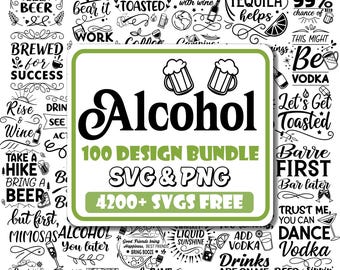 Funny Alcohol Quotes SVG Bundle | Bar Signs, Drinking Designs (Digital Download)